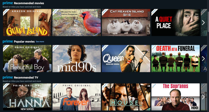 amazon prime free streaming tv channel list