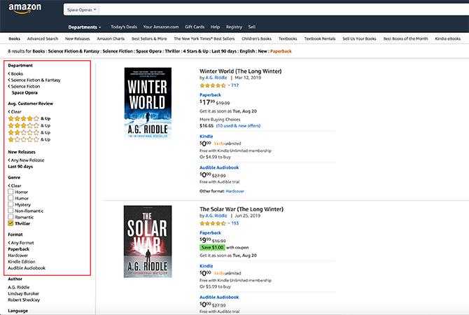 How to Search Amazon for Books on the Web Narrow Categories