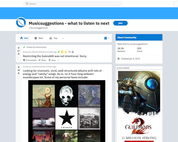 subreddit for finding songs